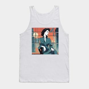 Serene Metropolis Art Deco 80s Patrick Nagel Tank Top